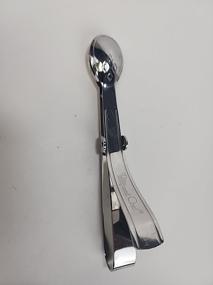 Pampered Chef Small Stainless Steel Double Spoon Serving Tongs