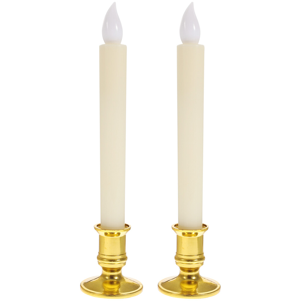 2 Pcs Flickering LED Votive Candles with Pole Wax Effect