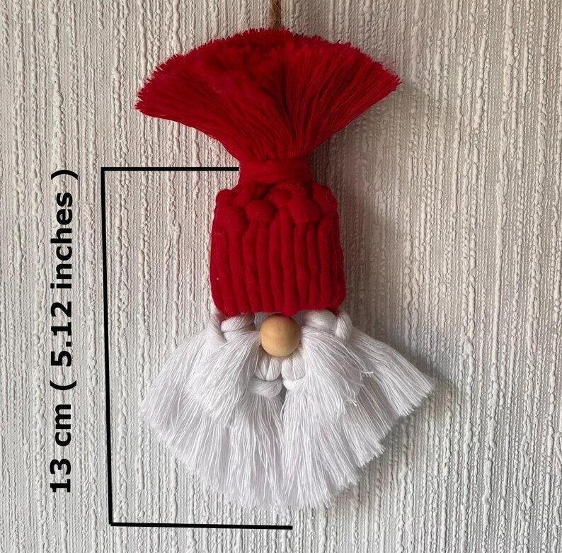 Decor Santa Claus, Macrame Santa Gnome Ornament, Handmade Christmas Ornament,Gno