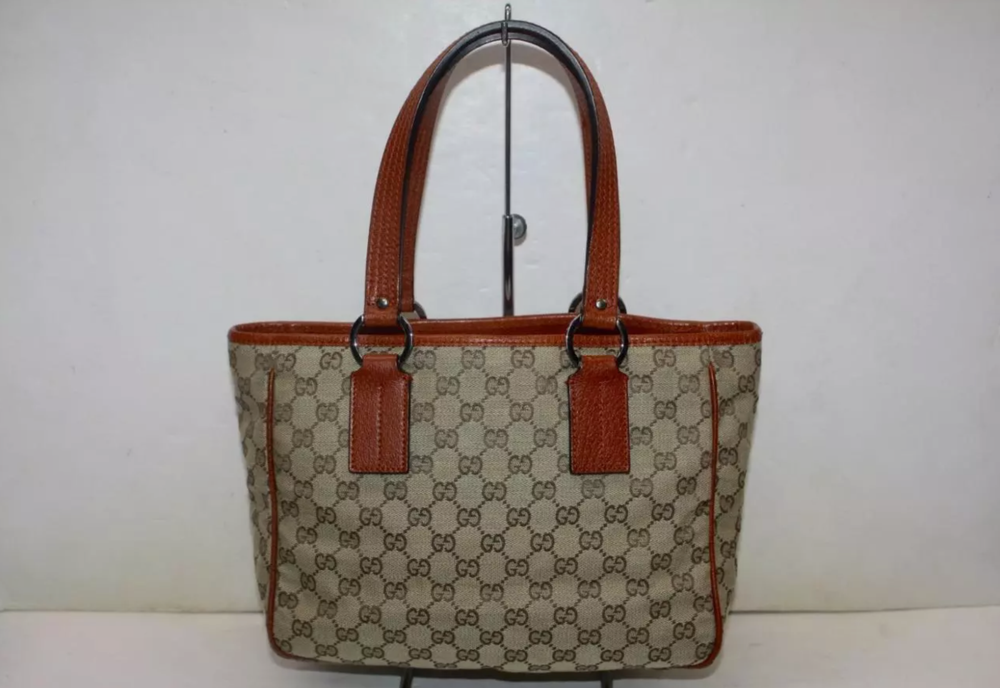 Gucci GG Canvas Small Orange Tote Bag 113019