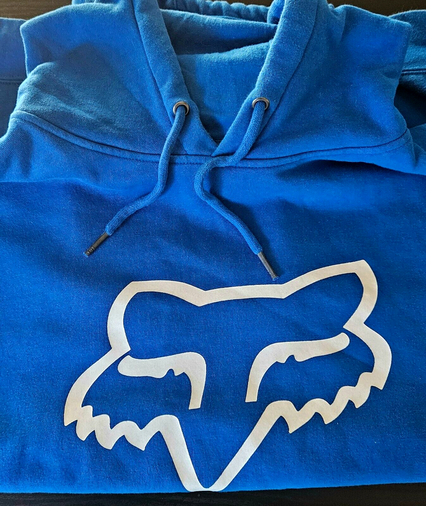 Y2K Blue Fox Racing Logo Hoodie XXL