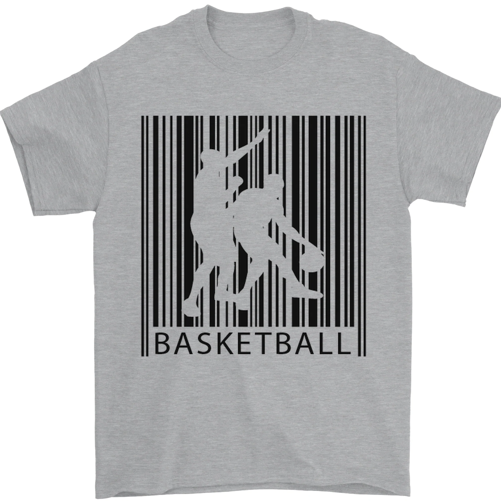 Basketball Barcode Player Mens T-Shirt 100% Cotton