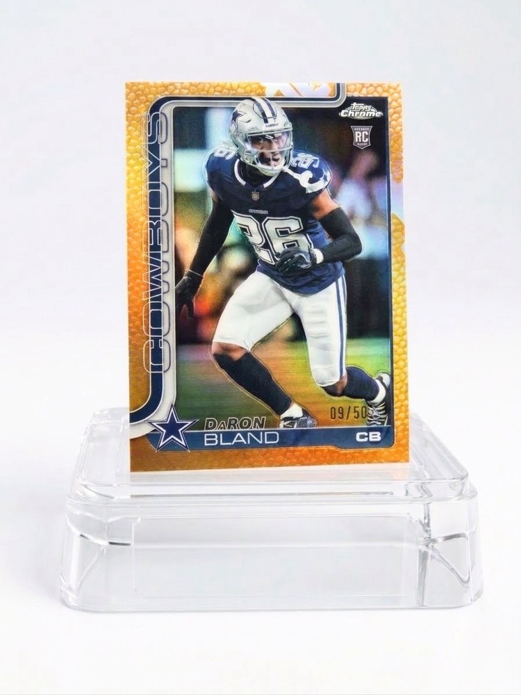 2025 Topps Chrome DaRon Bland Gold Football Refractor 09/50 #82 Cowboys RC