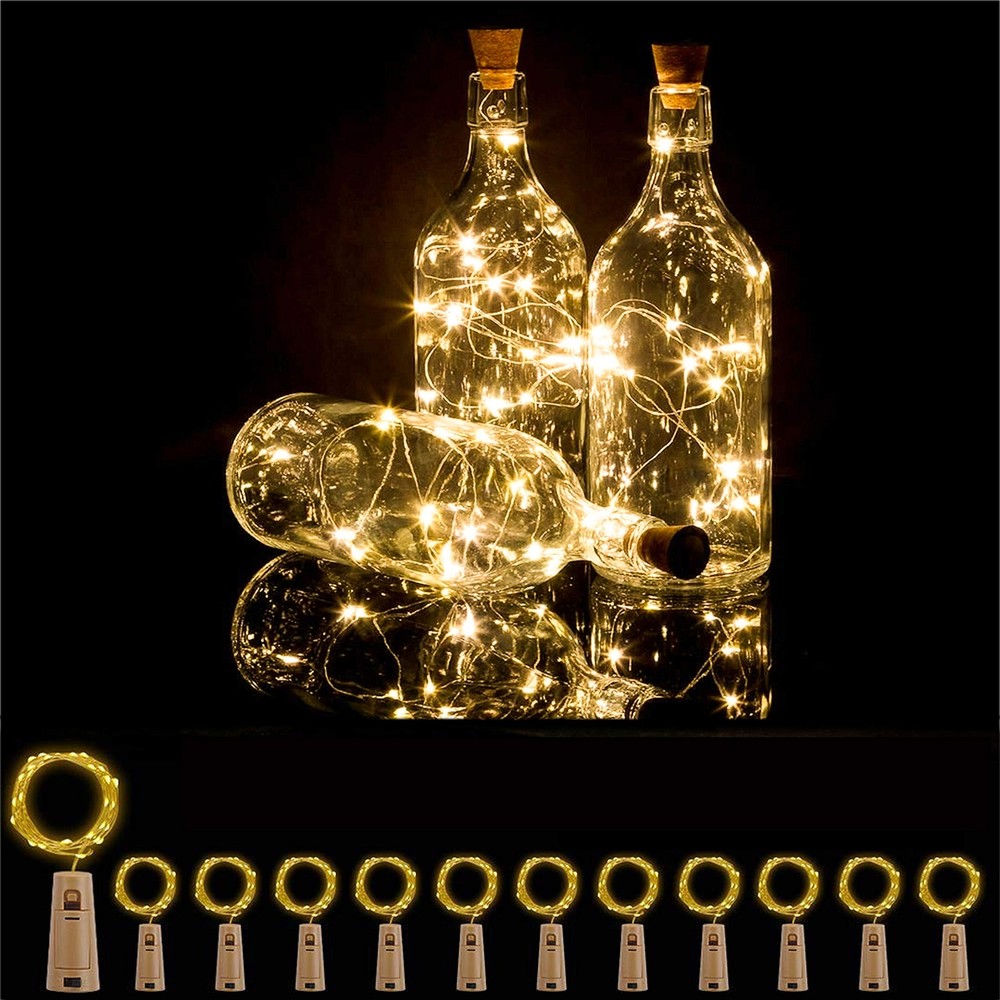 Bottle Lights 12 Pack 20 LEDs Cork Lights for Wine Bottles Battery (Included)...
