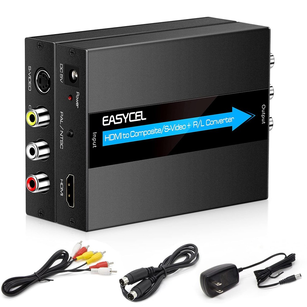 HDMI to S-Video RCA Adapter with 1080P Support for Easy Plug-and-Play Setup