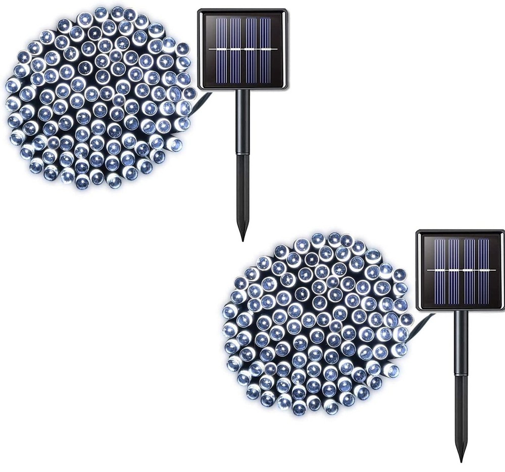2 Pack 85ft 200 LED Solar String Lights with 8 Modes for Outdoor Garden Patio