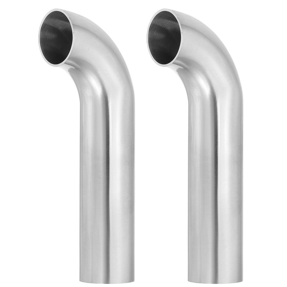 90 Degree Mandrel Bend Elbow, 1 1/4 in OD Steel Exhaust Elbow Exhaust Pipe 2Pcs