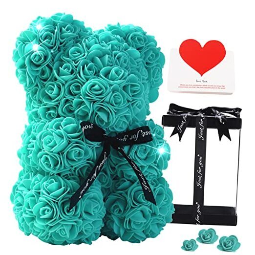 Rose Bear Handmade Flower Teddy Bear Gift for Women in T Blur
