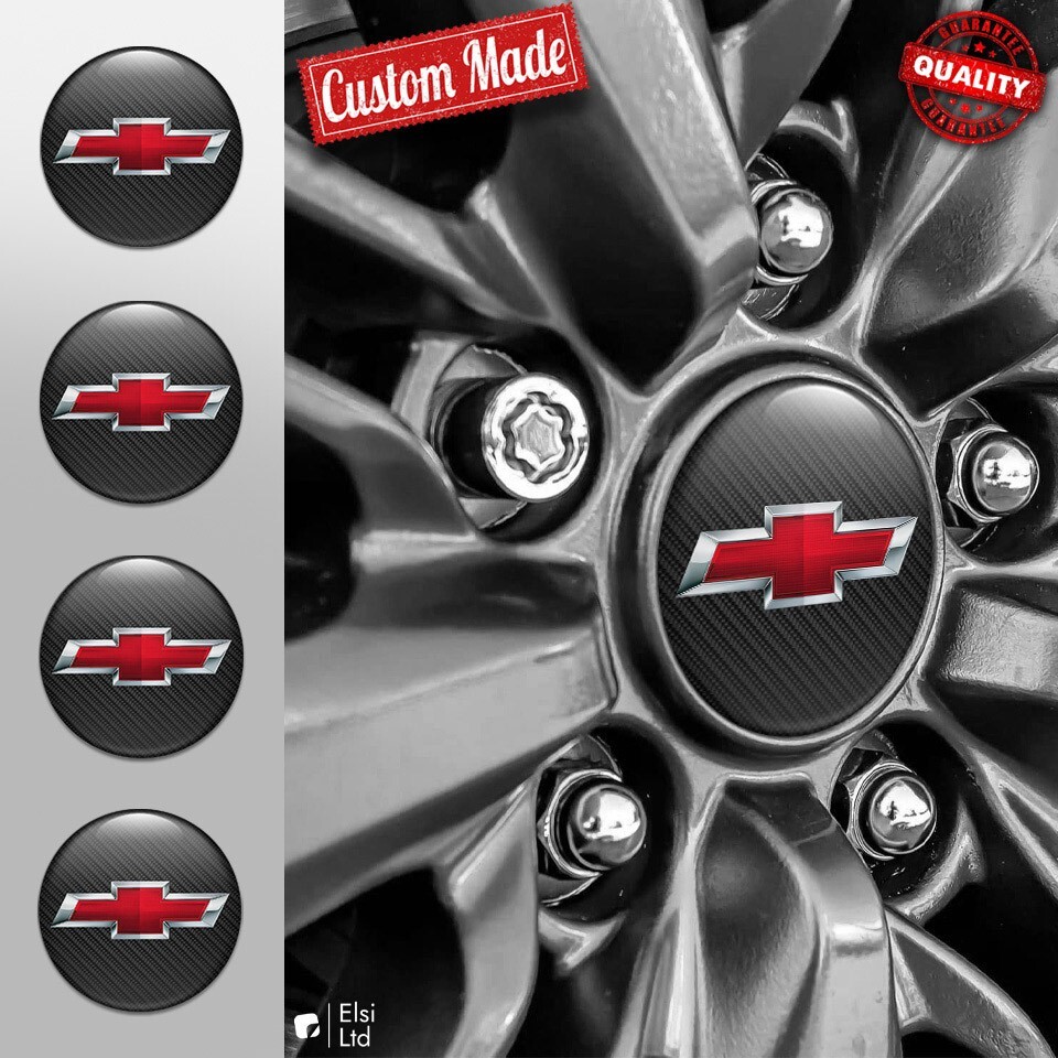 Custom Chevrolet Wheel Cap Stickers - 4pcs Set Rim Emblems