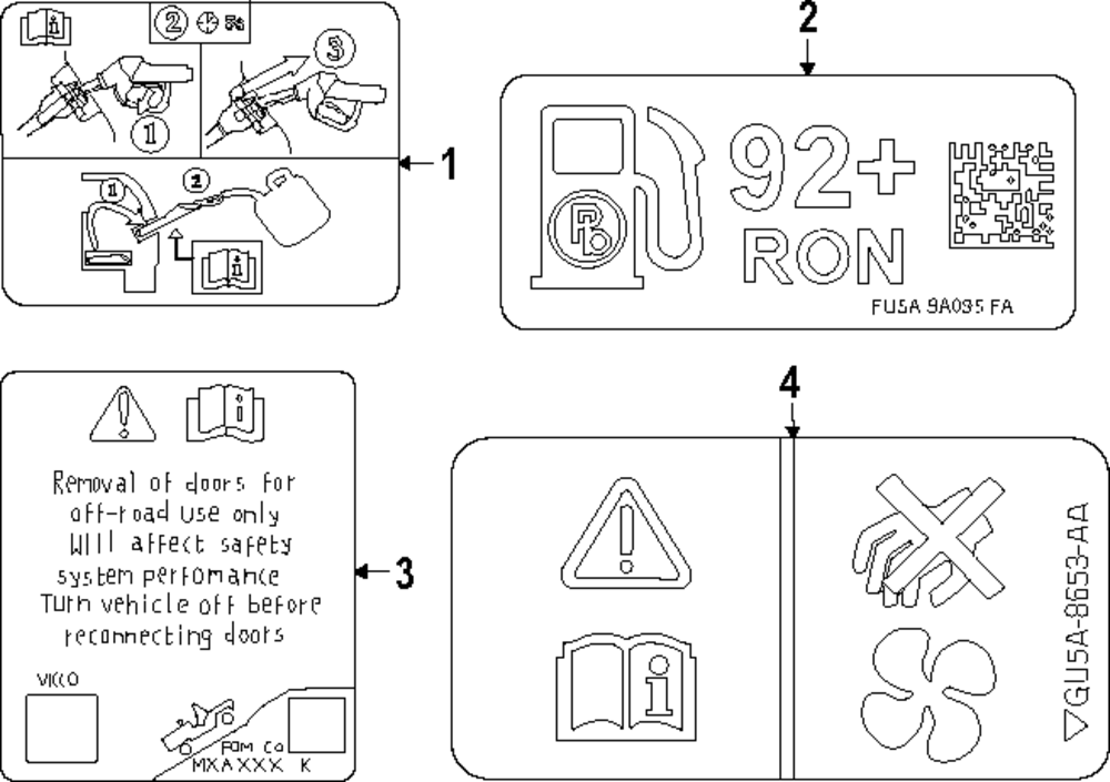 Genuine Ford Fan Label GU5Z-8653-A