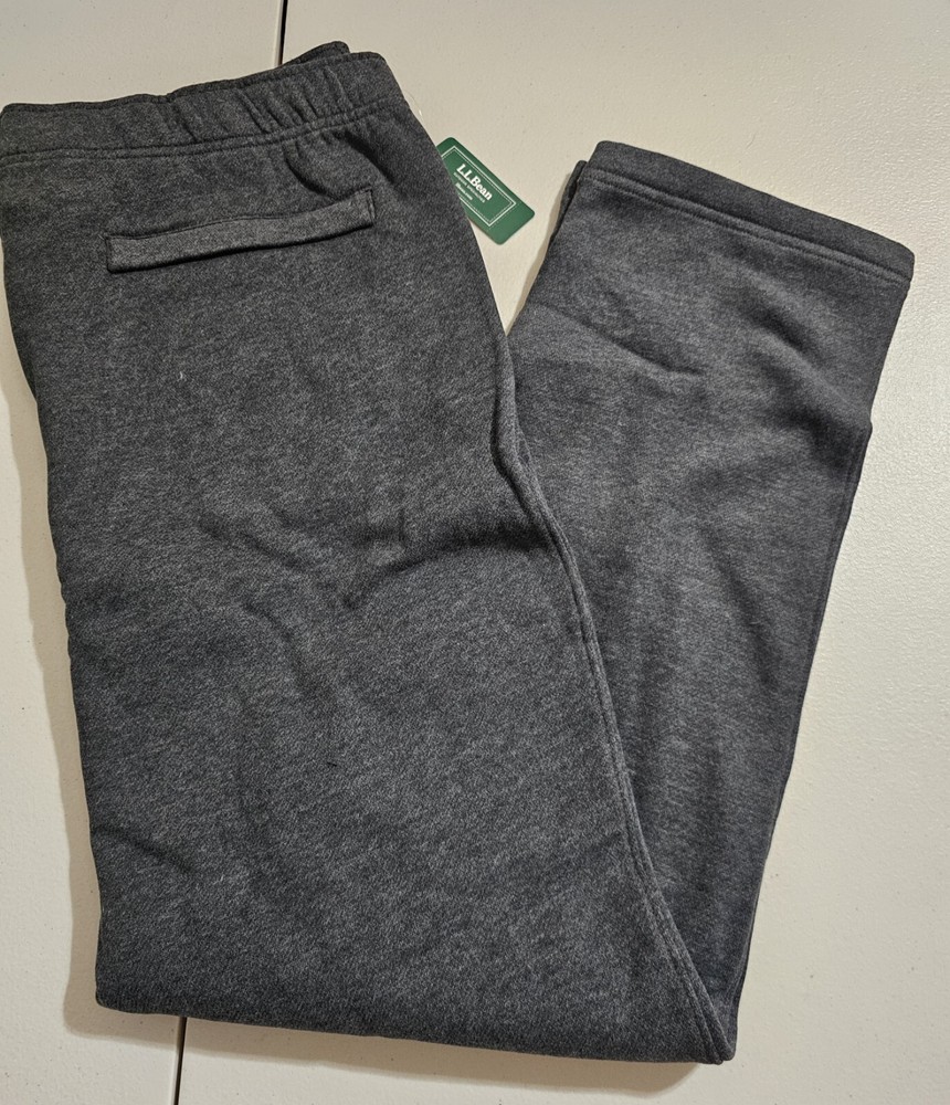 NIP Mens LL BEAN Charcoal Heather Gray  SweatPants size XL