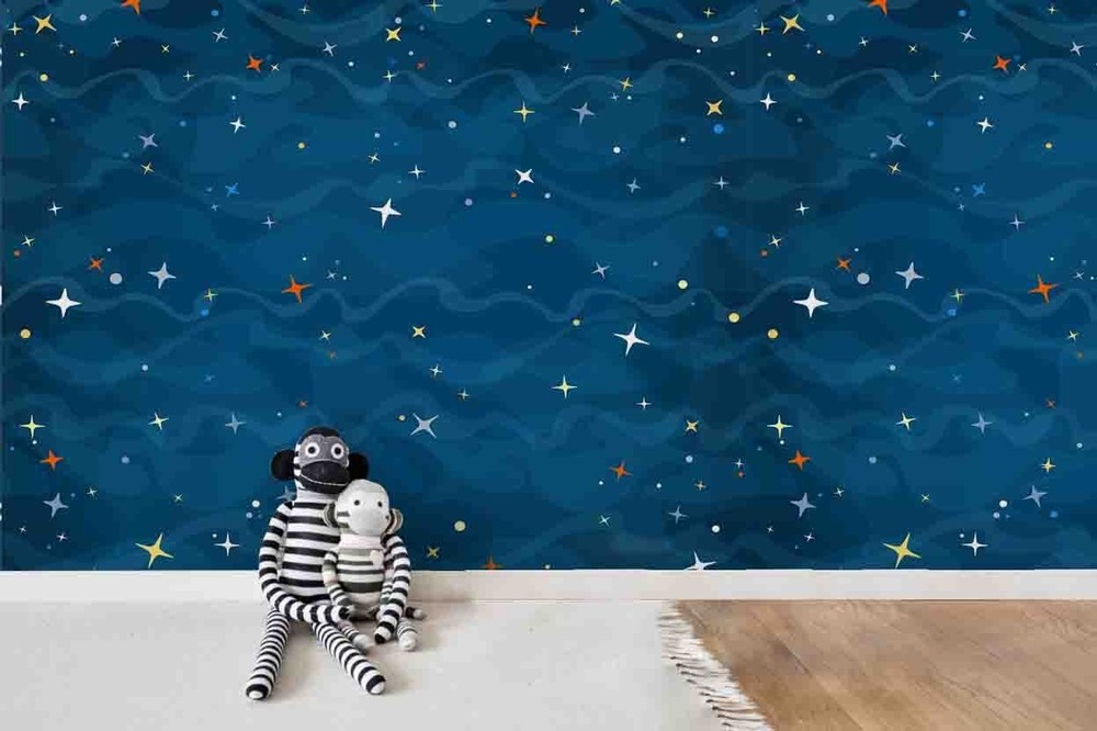3D Cartoon Space Star Pattern Wall Murals Wallpaper Murals Wall Sticker