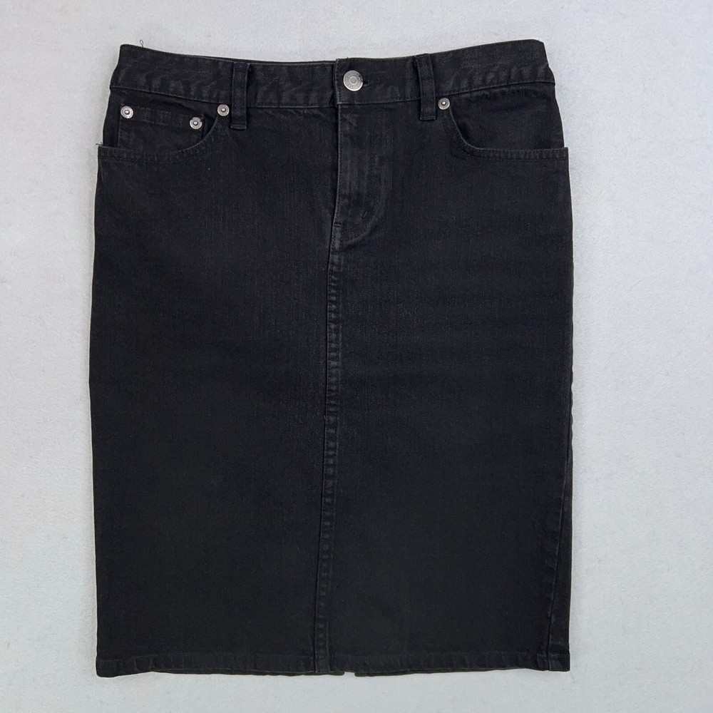 Lauren Jeans Skirt Womens 2 Black Denim Minimal Modest Western Coastal Ralph Y2K