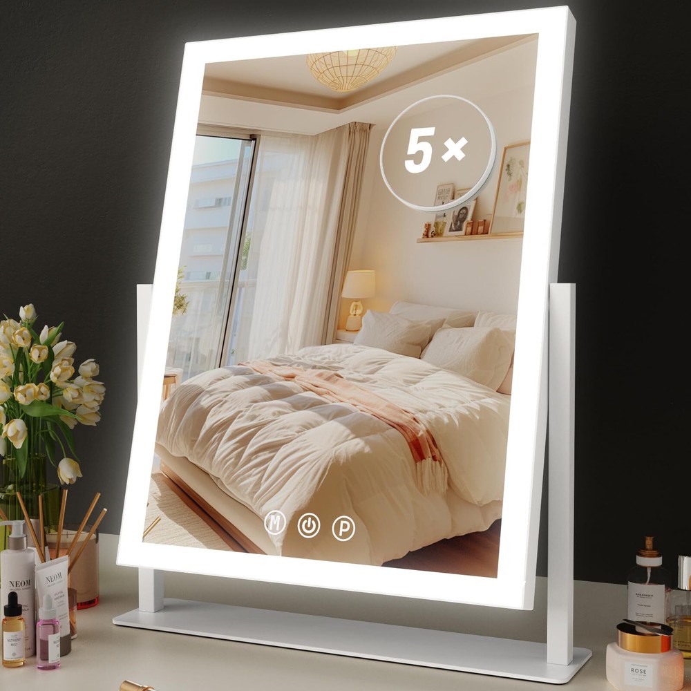 17.2 Inch LED Hollywood Vanity Mirror with 3 Lighting Modes for Makeup and Skincare