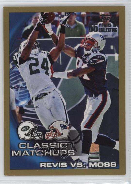 2010 Topps Classic Matchups Gold Darrelle Revis Randy Moss vs (Checklist 1 of 5)