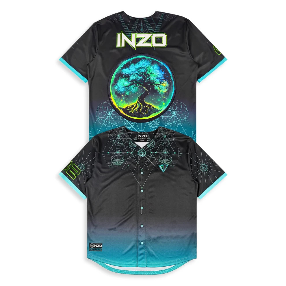 Inzo Quantum Growth Baseball Jersey EDM rave Size L Large