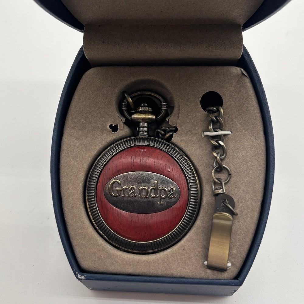 Antique Style Grandpa Pocket Watch with Chain and Presentation Box