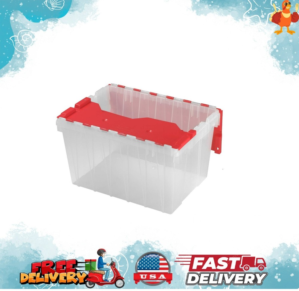 12 Gallon Stackable Nesting Plastic Storage Bin with Lid