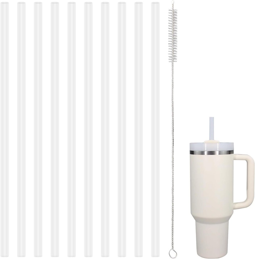 10 Pack Replacement Straws for Stanley Cup 40 Oz Tumbler, Silicone Straws Stanle