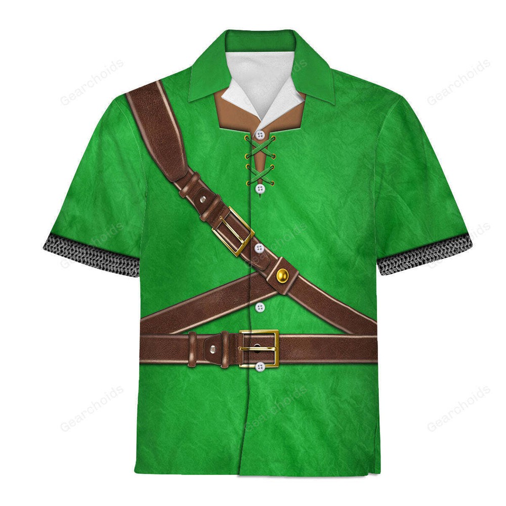 Link Iconic Costume Hawaiian Shirt ZDHS06 for Retro Gaming Style and Comfort