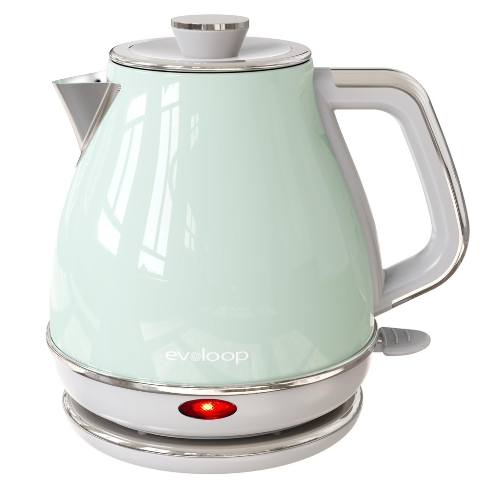 Electric Tea Kettle, 1500W /1.0L Hot Water Boiler Heater Pot, Retro Small Ele...