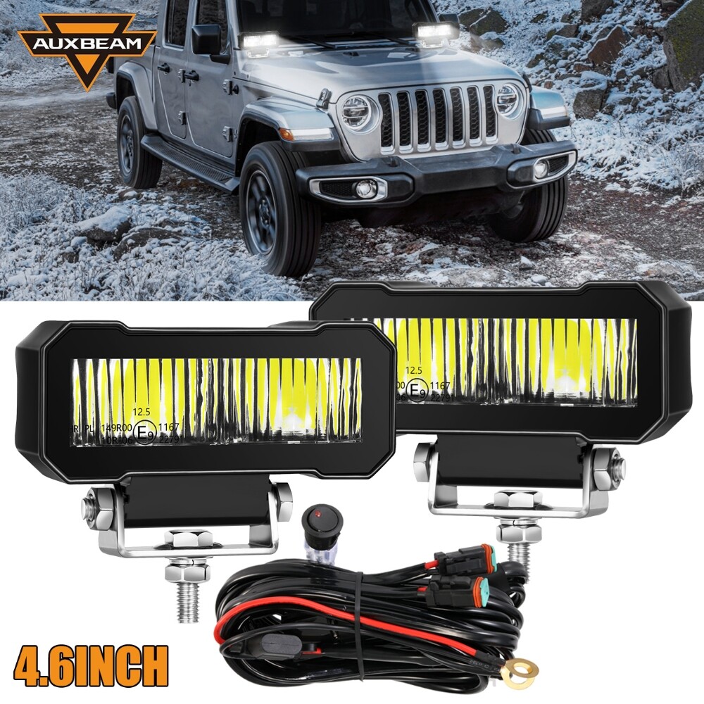 Auxbeam 4.6inch LED Work Light Bar Driving Fog Pods Offroad Lamp Truck ATV UTV