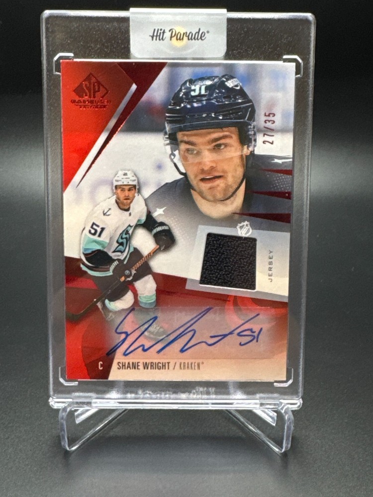 Shane Wright, 2023-24 Upper Deck Game Used Jersey, Autographed, Red Parallel /35