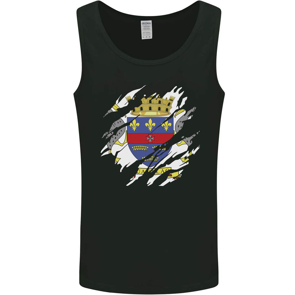 Torn Flag Saint Barthelemy Mens Vest Tank Top