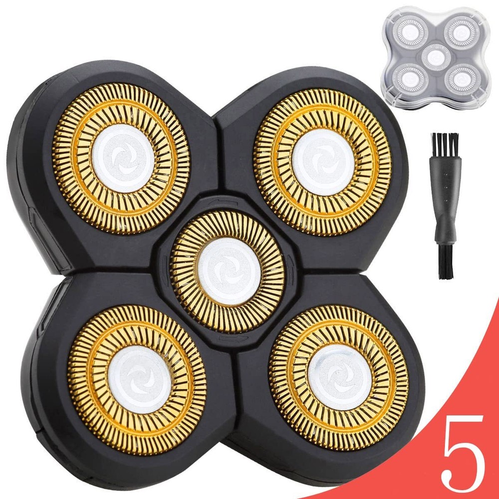 Upgraded 5 Blades Shaver Replacement Heads for Head Shaver 5 Blades Replaceme...