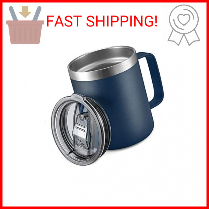 ALOUFEA 12oz Stainless Steel Insulated Coffee Mug with Handle, Double Wall Vacuu
