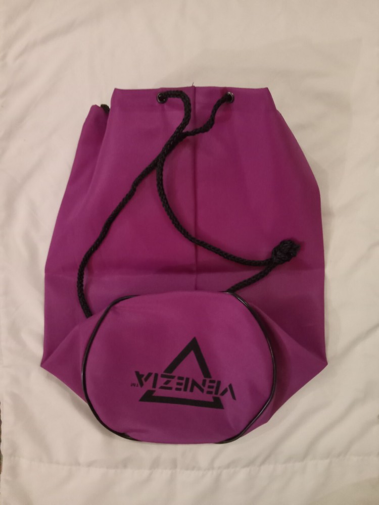 Vintage Large Purple Venezia Sling Packin Drawstring Backpack