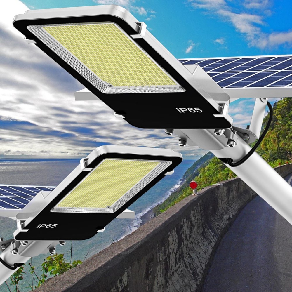 2PACK Solar Street Lights 2000W Watts Outdoor Lights Dusk to Dawn 48H Ship US