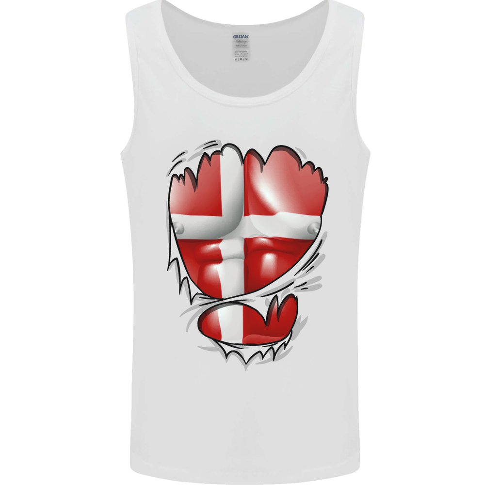 Gym Danish Flag Ripped Muscles Denmark Mens Vest Tank Top