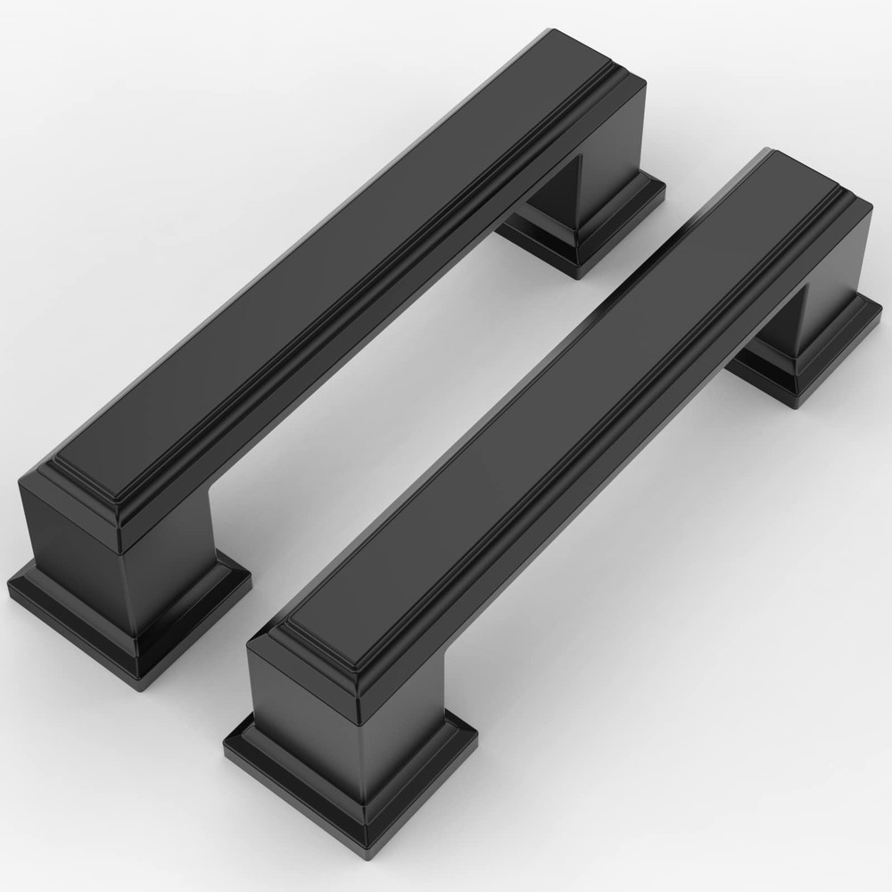 20 Pack | 3 inch (76 mm) Hole Centers Cabinet Pulls, Matte Black Cabinet Hand...