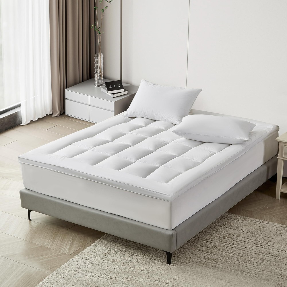 Pillow Top Mattress Topper Twin Size 233 Thread Count Quilted Fitted Pad