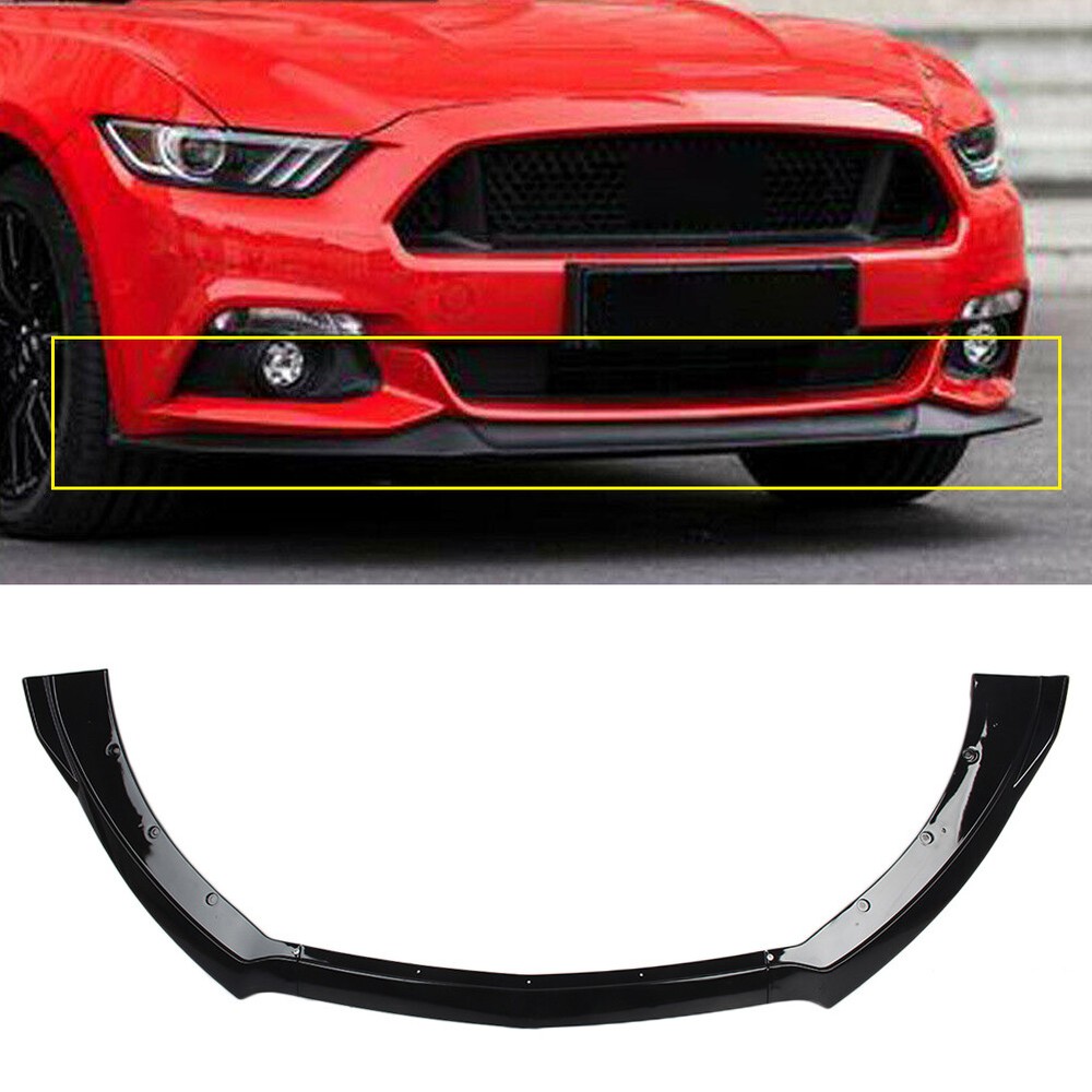 Black Front Bumper Lip Spoiler for 2015-2017 Ford Mustang
