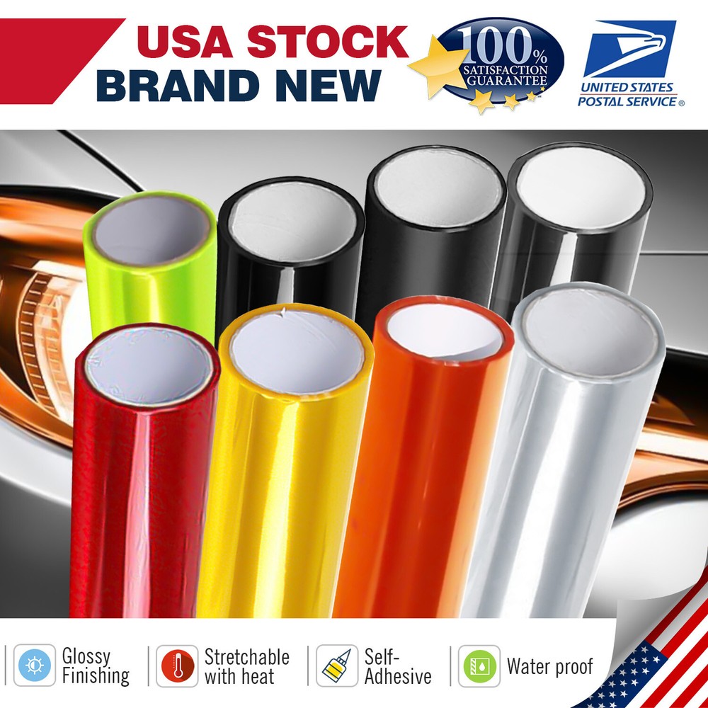 Fit For Headlight Taillamp Transparent Lens Vinyl Protection Wrap Film 8 Colours
