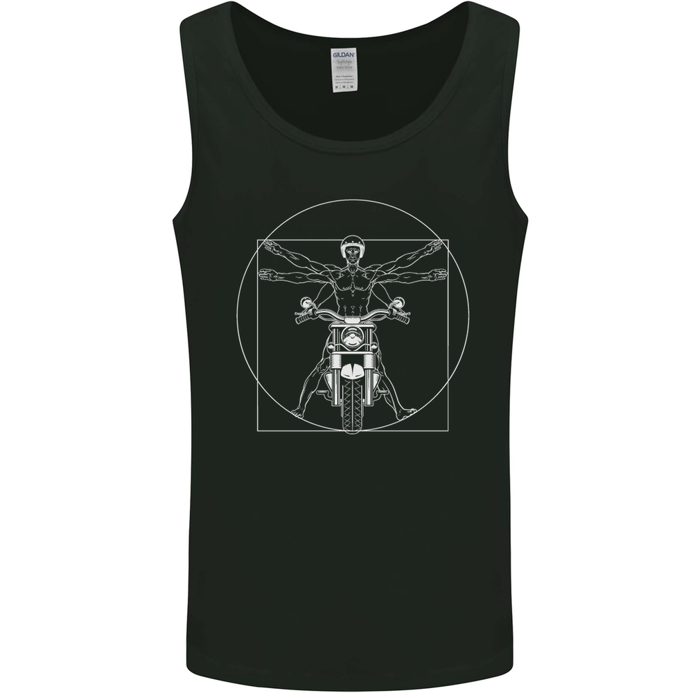 Vitruvian Biker Motorcycle Motorbike Mens Vest Tank Top