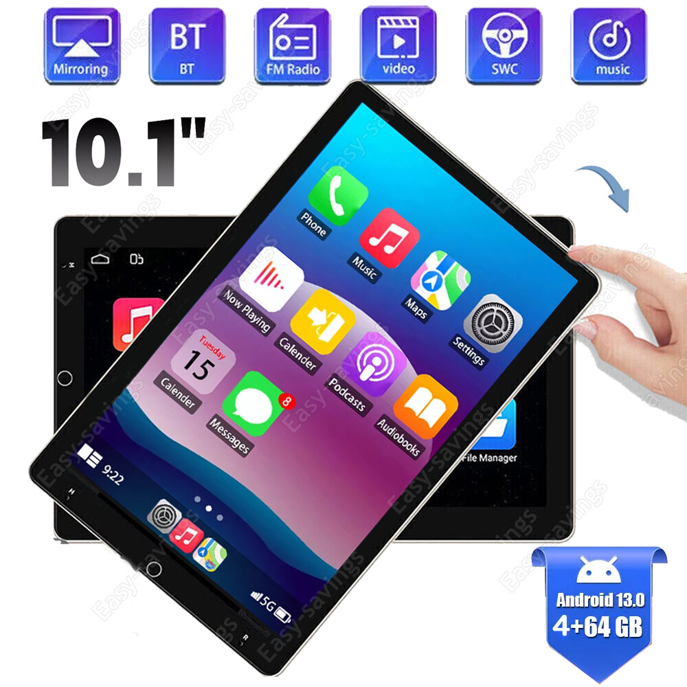 10.1 Inch Android 13 2 Din Car Stereo with GPS WiFi Vertical Touchscreen FM Radio