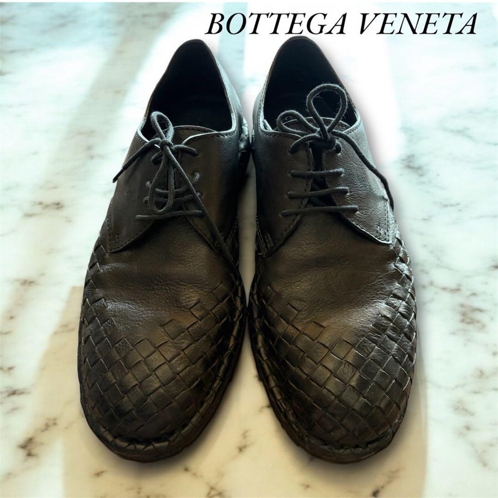 Bottega Veneta Black Leather Shoes Men 8.0US Limited Edition Time Offer-image