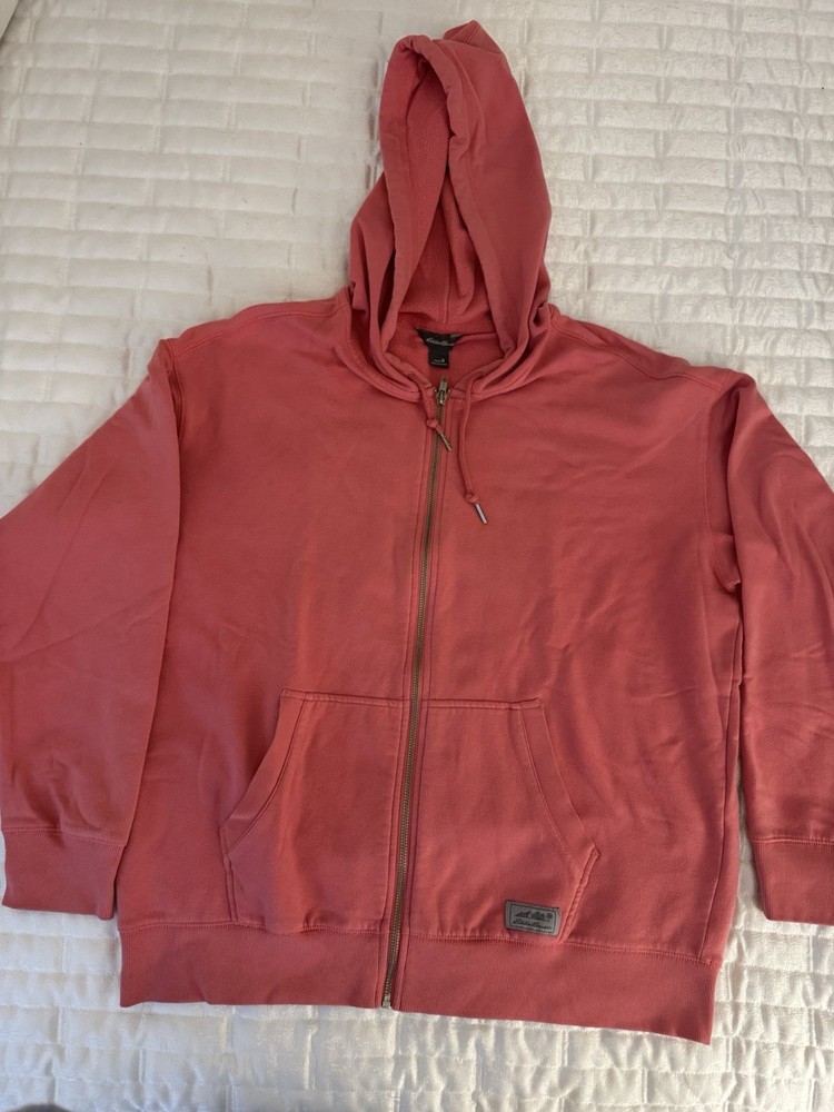 Eddie Bauer Coral, Ladies Zip Up Sweatshirt, Hoodie, Size, Medium