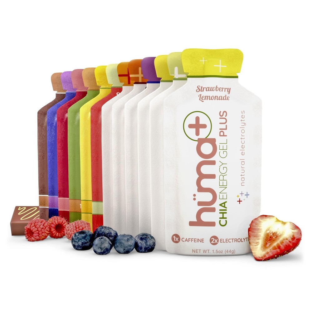 Huma Plus Double Electrolytes Chia Energy Gel Variety Pack Stomach Friendly