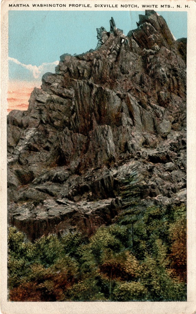 MARTHA WASHINGTON PROFILE, DIXVILLE NOTCH, WHITE MTS., N. H Postcard
