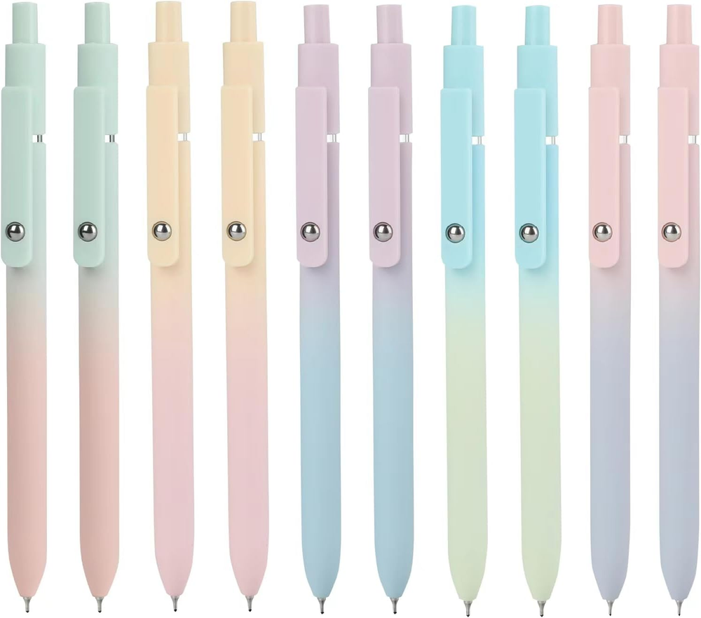 Gel Pens, 10 Pcs 0.5Mm Quick Dry Black Ink Pens Fine Point Smooth Writing Pens,