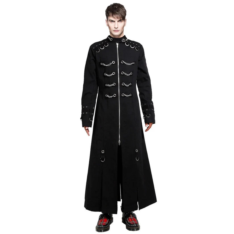 GOTHIC MEN'S HANDMADE CHAIN EYELET COAT