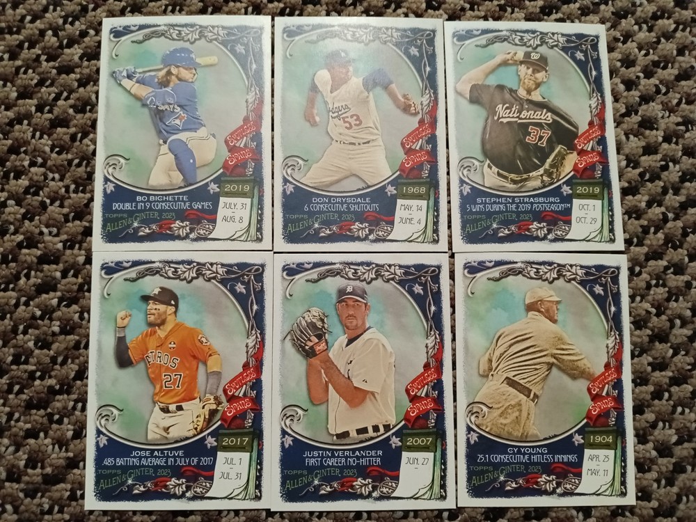 2023-2024 Topps Allen & Ginter Lot - 25 Cards with 5 SPs, 12 Inserts & 8 Legends