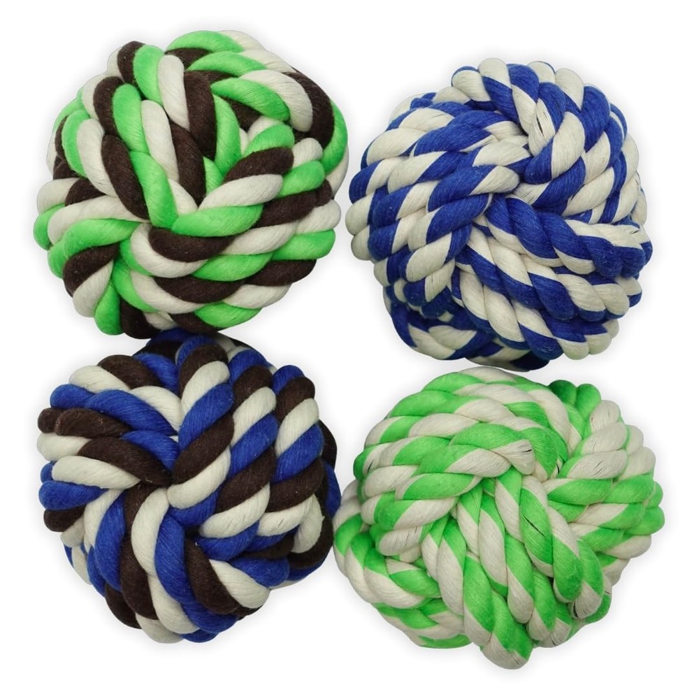 Washable Cotton Rope Ball Toys for Large Dogs 4-Pack