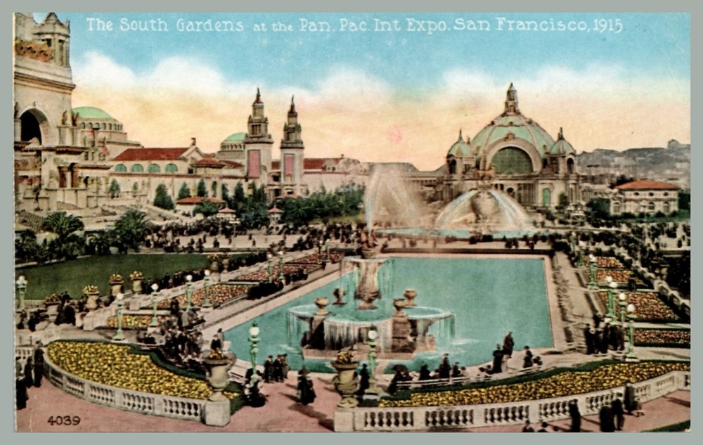 South Gardens Panama Pacific International Expo 1915 San Francisco CA Postcard