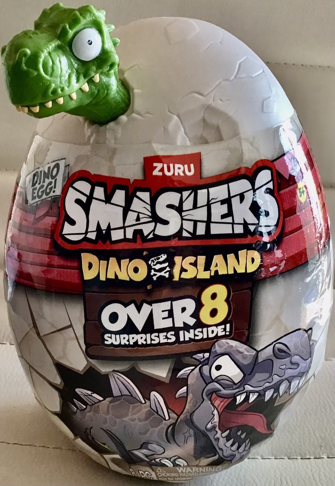 Smashers DINO ISLAND EGG Toy - ZURU, Over 8 Surprises Inside, Green