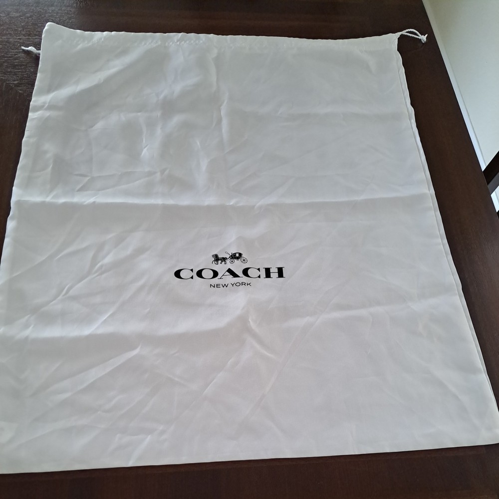 Coach XL New York Drawstring Dust Bag Storage Cover Bag White 28x24”